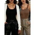 thumbnail image 5 of Anygrew Women's Tank Top with Built in Bra Ribbed Camisole Summer Scoop Neck Basic Cami Tanks Undershirt, 5 of 7