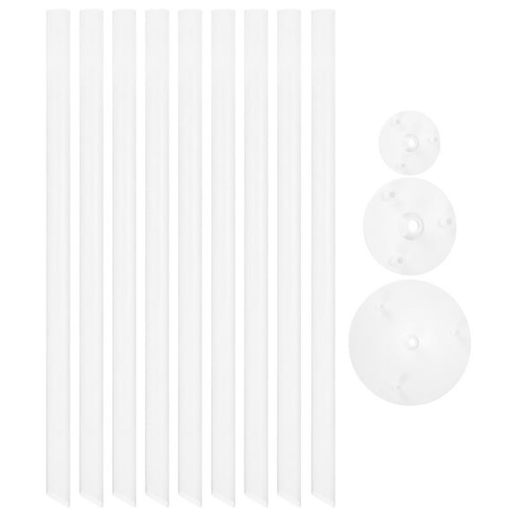 Uxcell 12 Pack Plastic Cake Dowel Rods, 3 Cake Separator Plates 9 Cakes Stacking Dowels for Wedding Party White