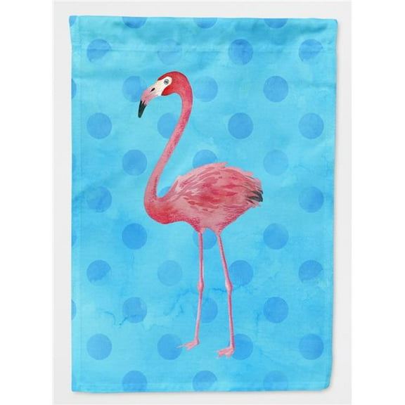 Flamingo Blue Polkadot Flag Canvas, House Size