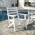 thumbnail image 5 of Flash Furniture Commercial 5 Piece Adirondack Dining Set with 48" Round Indoor/Outdoor Recycled HDPE Table and 4 Chairs with Cupholders in White, 5 of 15