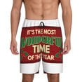 thumbnail image 2 of Daiia It's The Most Wonderful Time Of The Year Mens Woven Stretch Pajama Short,Short Pajama Pants-Small, 2 of 9