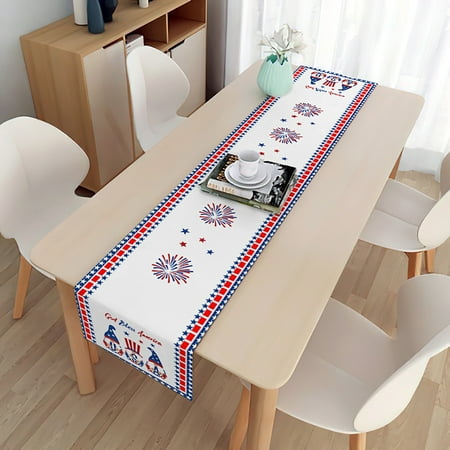 

cbzote Home Decorations American Flag 4th July Patriotic Memorial Day Table Runner Independence Day Holiday Kitchen Table Decoration Indoor Outdoor Home Party Decoration