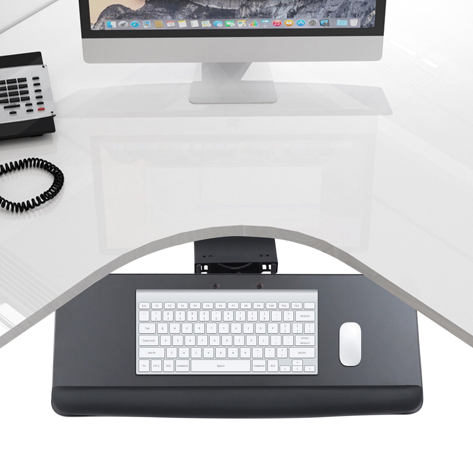 DENEST Keyboard Mouse Tray Under The Desk Platform Sliding Computer