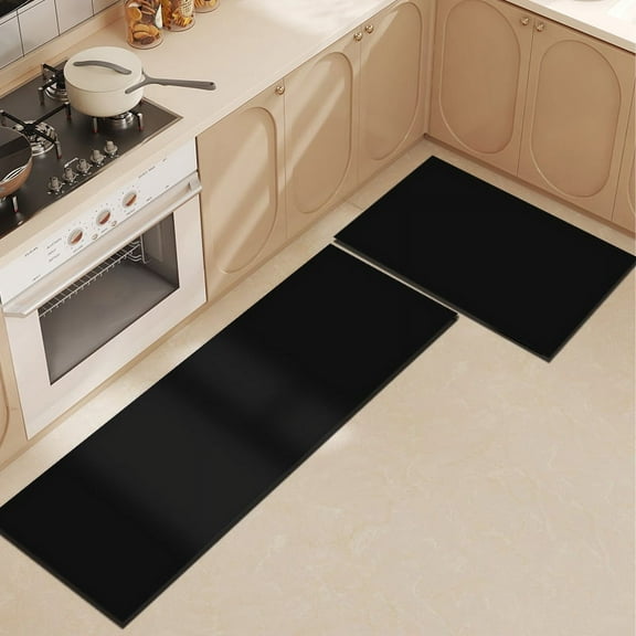 ERDOUY Bathroom Rug Mat , Non-Slip Plush Shaggy Bath Carpet, Machine Wash Dry, Black,24*16inch