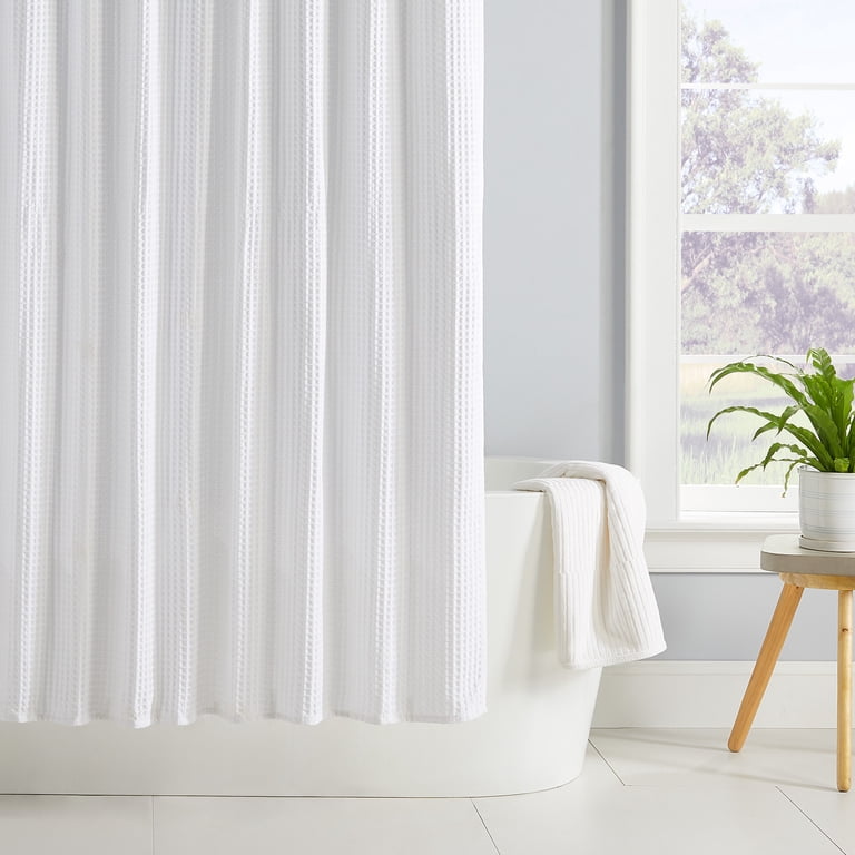 Better Homes & Gardens Chunky Waffle Weave Shower Curtain photo 1