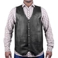 thumbnail image 4 of Defy Leather Motorbike Vest, Biker V-Neck Style Vest - Jacket with Inner Pockets, XL, 4 of 5
