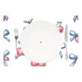 thumbnail image 2 of Ryvnso Placemats Set of 4 Cherry Bow Dining Mats Heat-Resistant Non-Slip Washable Table Mat, 2 of 8