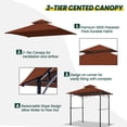 thumbnail image 4 of Carpa con toldo OLILAWN para parrilla con techo, 152 x 244 cm, color burdeos, 4 of 7