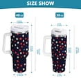 thumbnail image 6 of Yayeee 40oz Stainless Steel Tumbler with Straw and Handle Double-Wall Insulated Travel Water Bottle, Red Starry Pattern, 6 of 8
