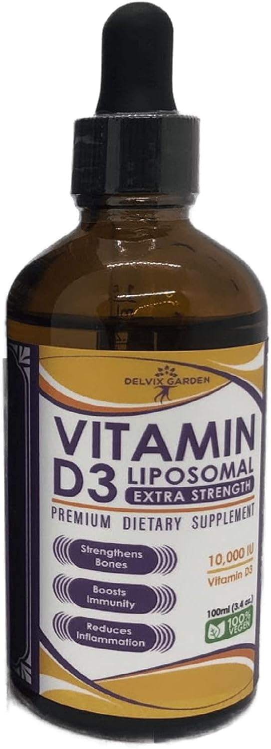 Vitamin D3 Drops for Adults and Kids, 4 oz: Liquid Vitamin D3 Supplement for Immunity and Bone Health