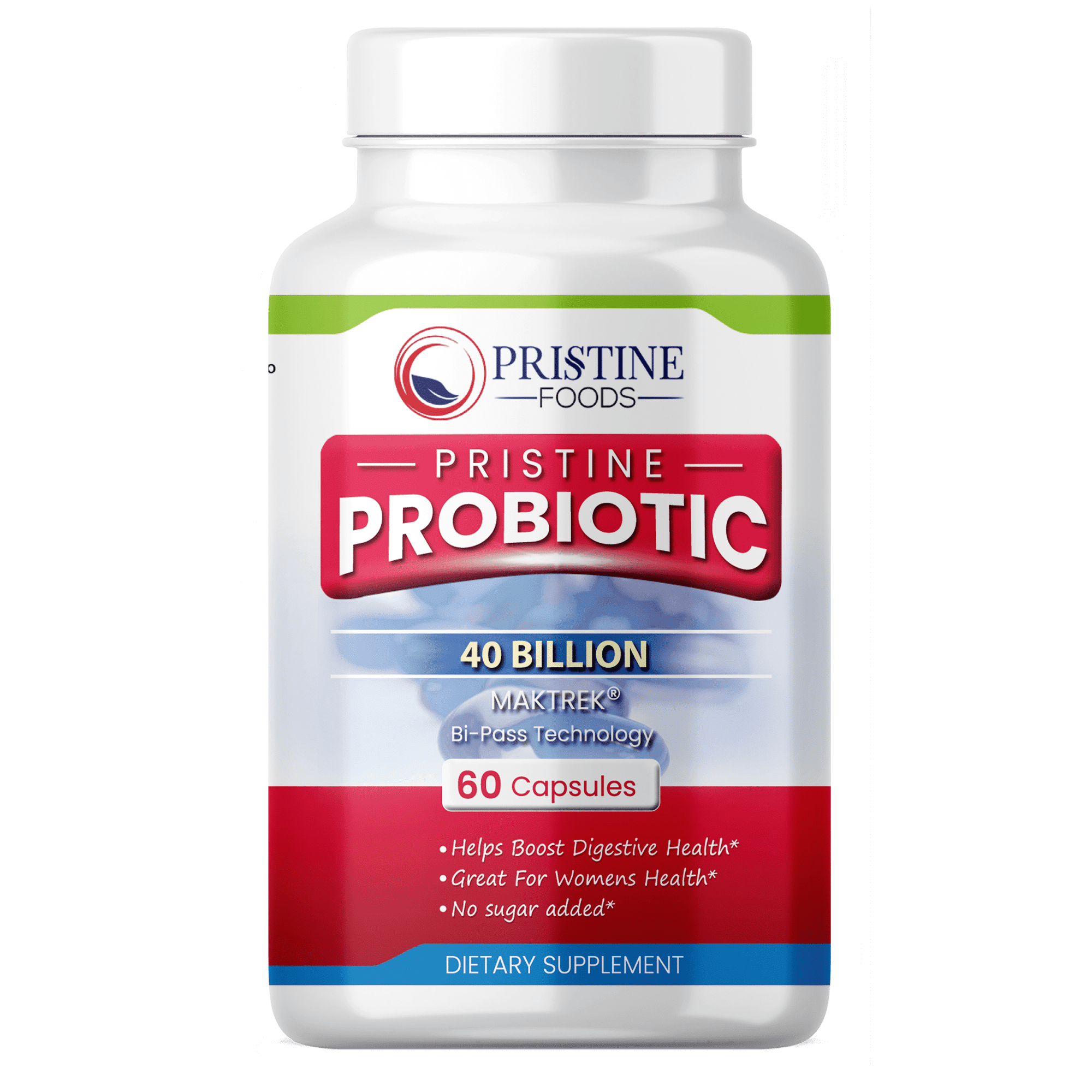 Pristine Probiotic 40 Billion CFU Supplement for Men & Women | Digestive & Gut Health Support | 60 Veggie Capsules