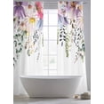 thumbnail image 5 of Wild Flowers Sheer Curtains 96 Inch Length 2 Panels Set Window Treatments, Farmhouse Country Floral Leaf Plant Rod Pocket Semi Curtains for Living Room/Bedroom/Kitchen Décor, 104"W x 96"L, 5 of 7