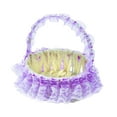 thumbnail image 2 of FVDPWYE Flower basket for weddings, woven baskets, portable, beautiful basket for flower Purple, 2 of 9