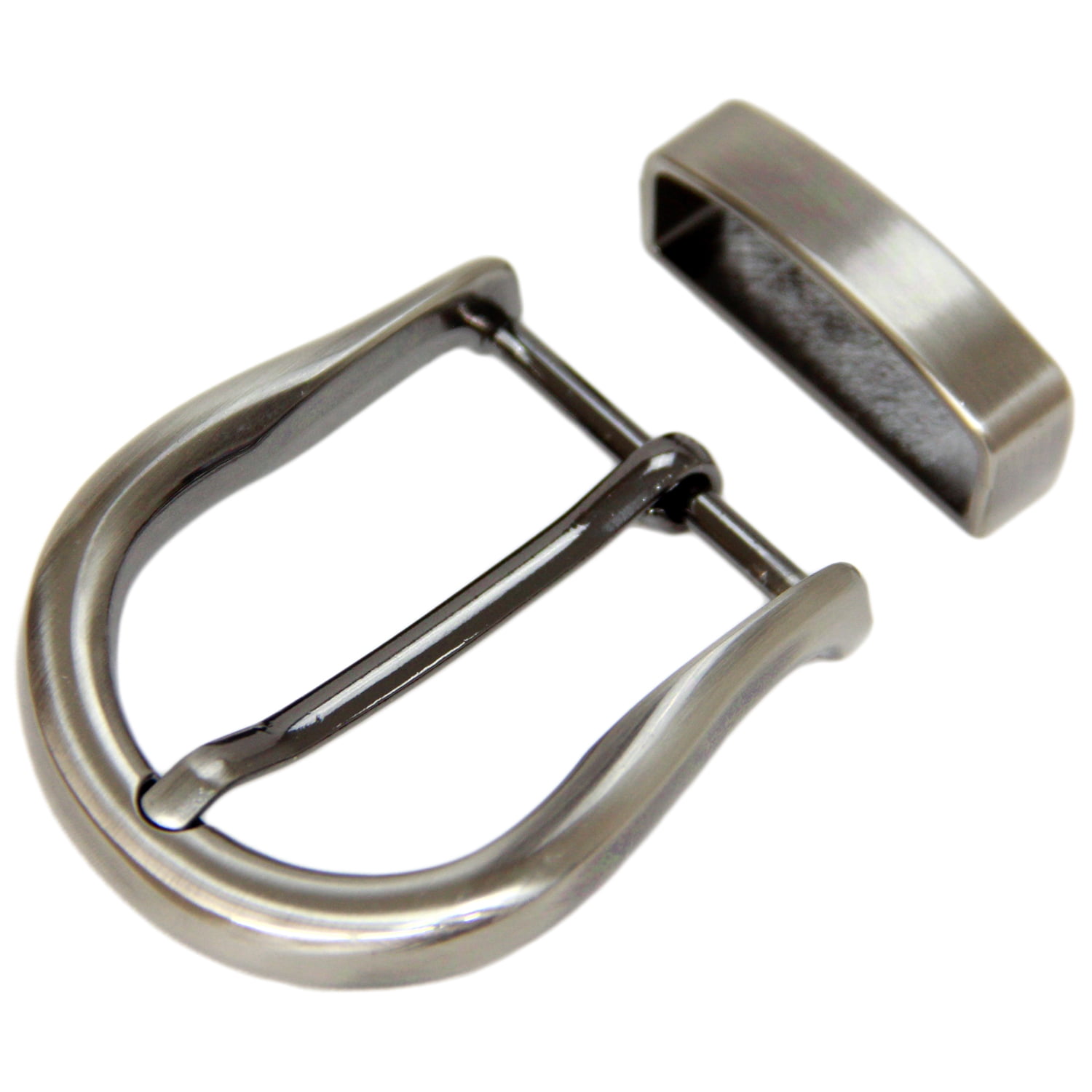 Round Replacement Buckle And Loop Set For 40mm Width Belt Brushed Gun Metal