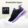 thumbnail image 3 of Women's Walking Shoes Slip On Tennis Athletic Gym Running Sneakers BlackPurple Size 9.5, 3 of 6