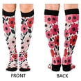 thumbnail image 4 of FORMRS Womens Knee High Socks Casual Long Thick Travel Daily Wear, 2 Pairs, Pink and Red Flowers, 4 of 6