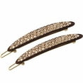 thumbnail image 5 of French Amie Narrow Oblong Small Hair Clip - Tige Boule Women Barrette Set Of 2 (BeigeBrown), 5 of 19