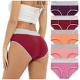 thumbnail image 3 of YOTMKGDO Cotton Underwear for Women, High Waisted, Bladder Control Underwear, Ladies Patchwork Underpants, Womens Panties, 5PC, XX-Large, 3 of 9