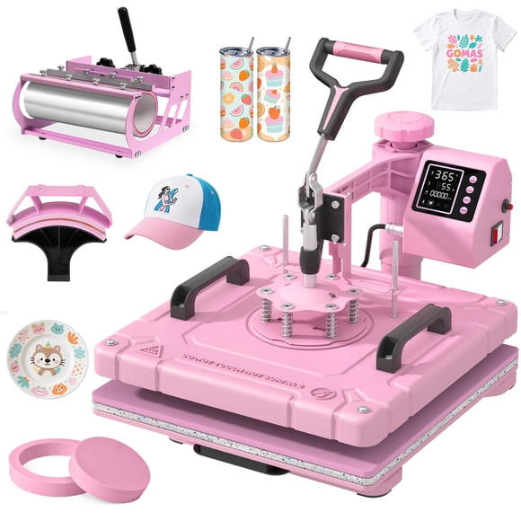 Máquina de sublimación Slendor 38x38 cm 5 en 1 110V rosa