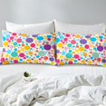 thumbnail image 4 of YST Colorful Polka Dots Bed Sheets Set Abstract Geometry Sheet Set King Size Modern Rainbow Circle Sheets Cartoon Circles Rounds Flat Fitted Sheet Christmas Themed Decor, 4 of 5