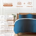 thumbnail image 6 of 3 Piece Blue Black Ombre Duvet Cover Set Full Size, Microfiber Comforter/Quilt Cover with Corner Ties and 2 Pillowcases, Gradient Contemporary Abstract Art All Season Soft Bedding with Zipper Closure, 6 of 8
