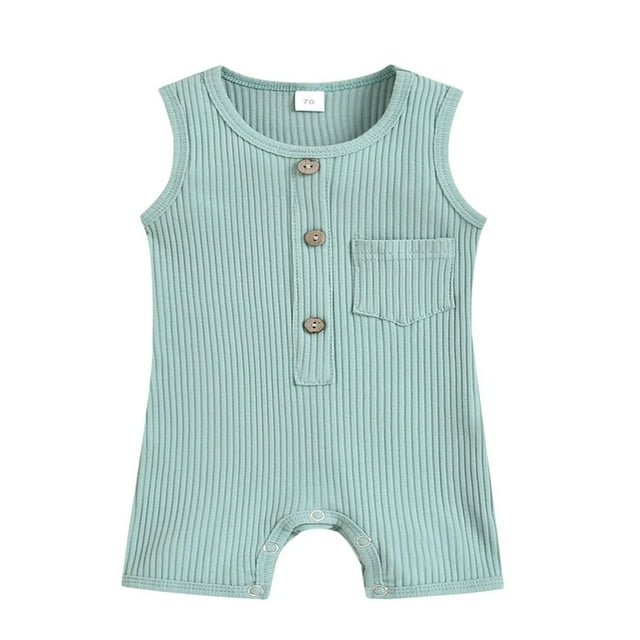 Baby Girl Boy Romper Bodysuit One Piece Jumpsuit Sleeveless Summer Outfits