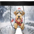 thumbnail image 4 of Playful Airedale Terrier Welcomes Winter Snowy Day with Cardinal Bird All Over Print Boxer Briefs Underwear for Men Dad Dale Waterside Dog Lover - 120177, 4 of 6