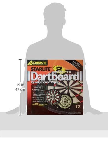 Accudart 2-in-1 Star Lite Quality-Bound Paper Dartboard Game Set with Six Included Brass Darts - image 4 of 4