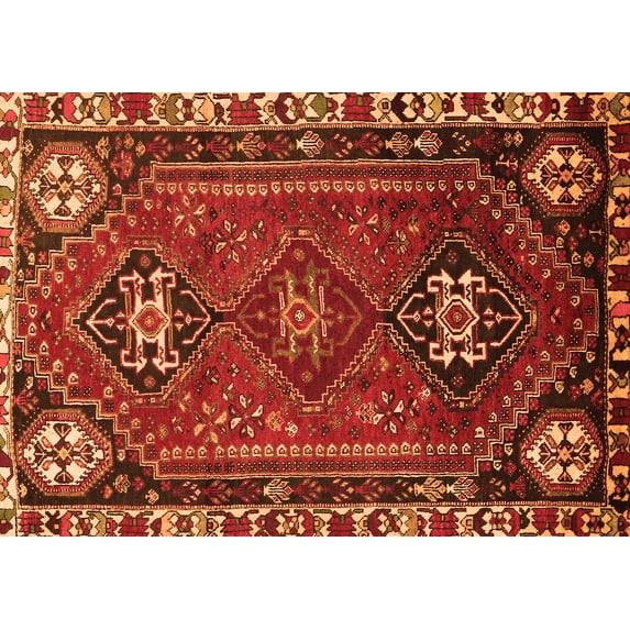Ahgly Company Indoor Rectangle Persian Orange Traditional Area Rugs, 6' x 9'