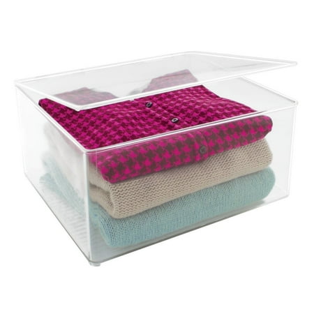 Mdesign Plastic Closet Organizer Clothing Storage Box With Lid For Mdesign Plastic Closet Organizer Clothing Storage Box With Lid For Shirts Sweaters Pants Large Clear