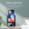 thumbnail image 4 of Bluetooth Speaker Smart Alarm Clock Calendar Wireless Charging Dock Mobile Phone Holder Stand Radio White, 4 of 5