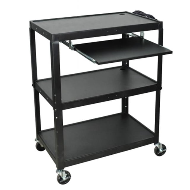 AVJ42XLKB Chariot Réglable en Acier Extra Large avec Tablette pour Clavier