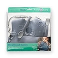thumbnail image 5 of Busy Baby Silicone Toddler and Baby Bib with Food Catcher, Utensils and Utensil Straps, Unisex, Pewter, 5 of 8