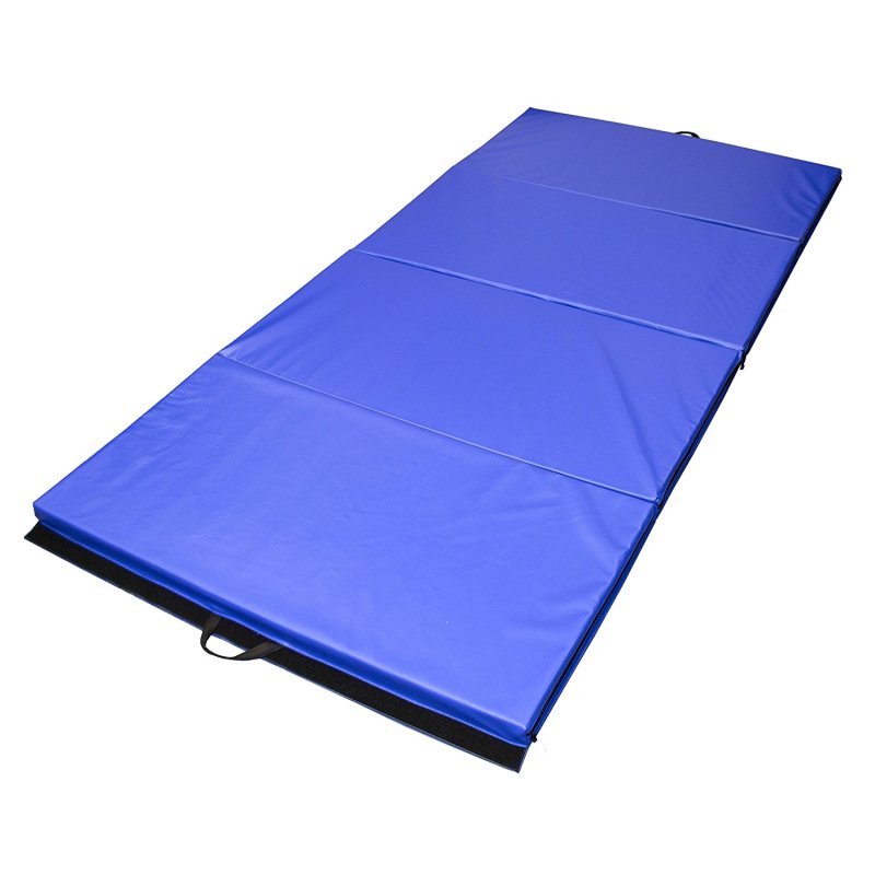 ALEKO Folding Thick Velcro Gym Mat 4 x 8 Feet Blue