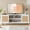Beige, variant on Homhougo Rattan TV Stand for 65-Inch TV, Modern White Entertainment Center with 2 Cabinets & Adjustable Shelf, Boho Media Console with Storage for Living Room or Bedroom