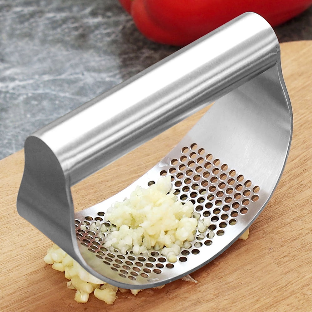 1pc Colorful Stainless Steel Garlic Press and Ginger Cutter - Easy to Use  and Durable Kitchen Tool for Grinding, Grating, and Planing