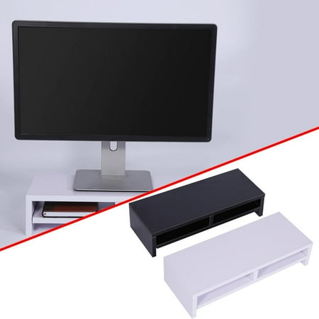 Wooden Desktop Monitor Stand Lcd Tv Laptop Rack Computer Screen Wooden Desktop Monitor Stand Lcd Tv Laptop Rack Computer Screen Riser Shelf Platform Office Desk White
