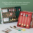 thumbnail image 2 of Juego de cubiertos navideños Gardenne, cucharas y tenedores navideños, vajilla navideña, cabezal de acero inoxidable de superficie lisa, cubiertos decorativos navideños (20 piezas), 2 of 7