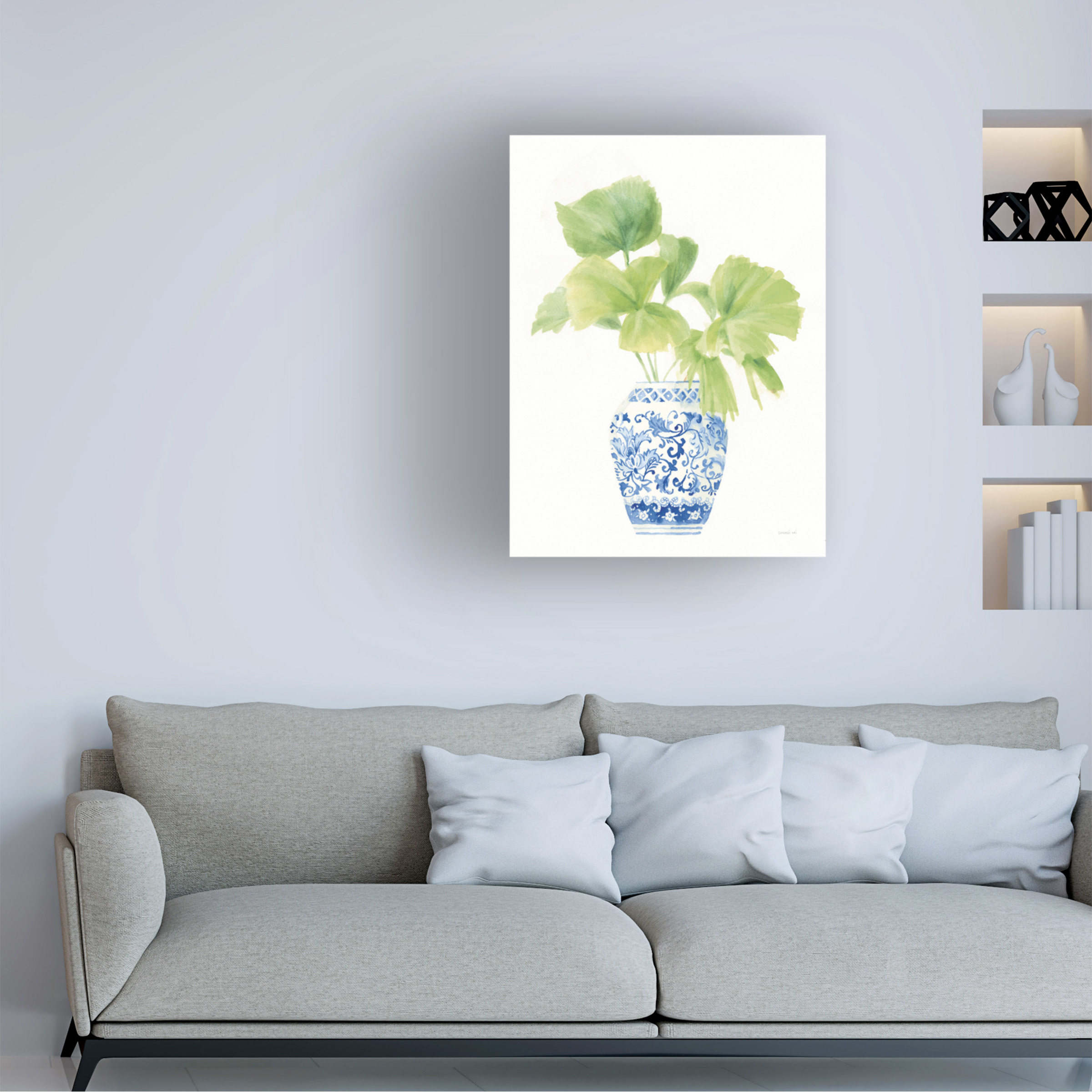 Trademark Fine Art 'Palm Chinoiserie White IV' Canvas Art by Danhui Nai