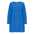 thumbnail image 7 of Tumotour Ayered Cake Dress for Women's Plus Size A-Line Cocktail-Length Dress Long Sleeve Casual Solid Color Square Neckline Fall Tunic Dress, 7 of 7