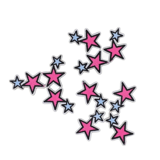 Parches para planchar, 10 Uds., parches bordados, parches bordados para planchar con estrellas, parches de costura coloridos, apariencia llamativa Jadeshay A