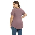 thumbnail image 5 of Daystry Plus Size Tunic Tops For Women Lace V-Neck Empire Waist Women Top Babydoll Blouse Mauve-2X, 5 of 11