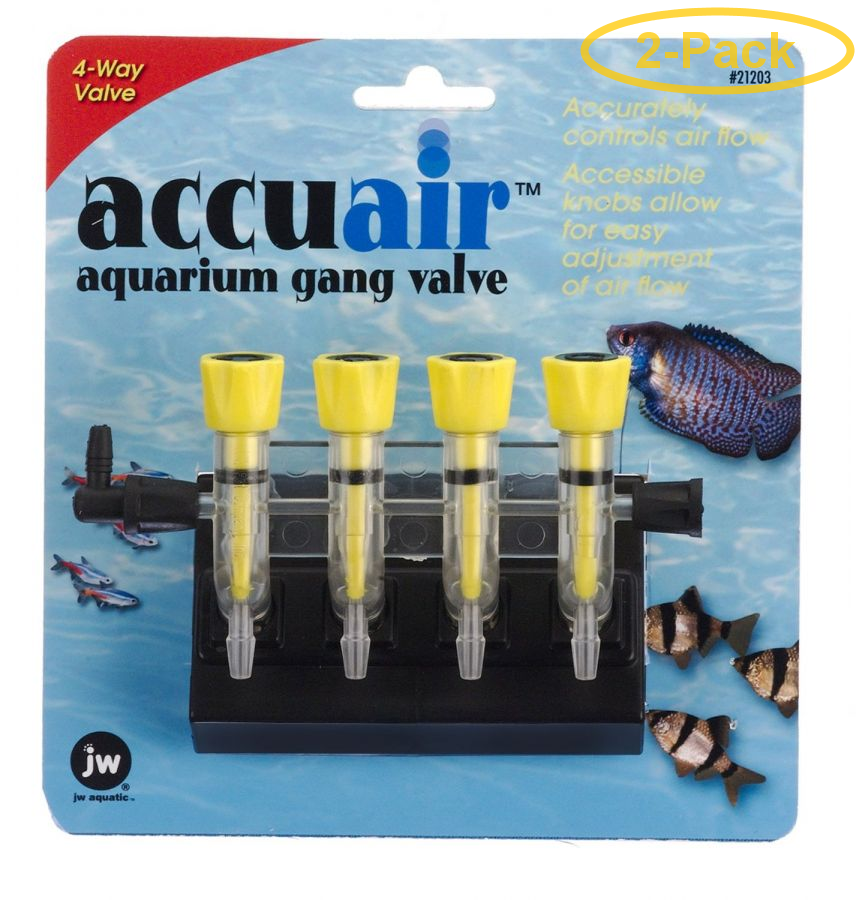 JW Fusion Accuair 4 Way Aquarium Gang Valve 4 Way Gang Valve Pack of