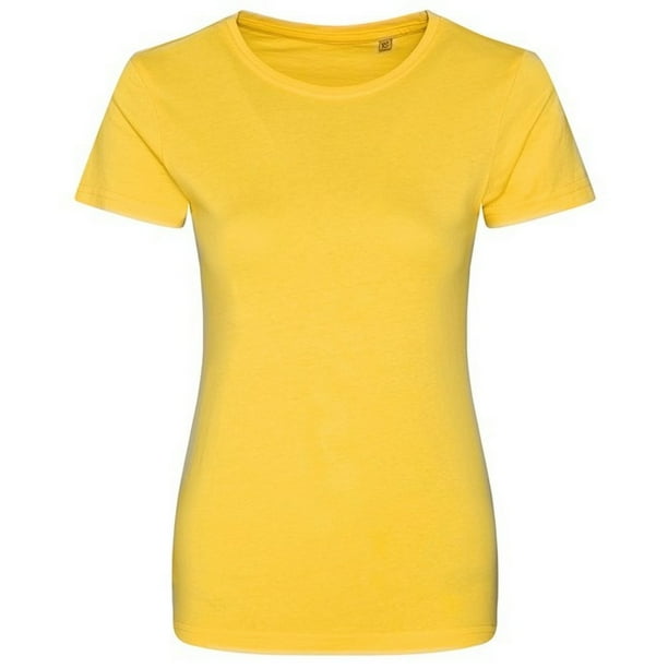 Awdis - Camiseta Cascade Ecológico de Orgánica para Mujer (Amarillo Sol)