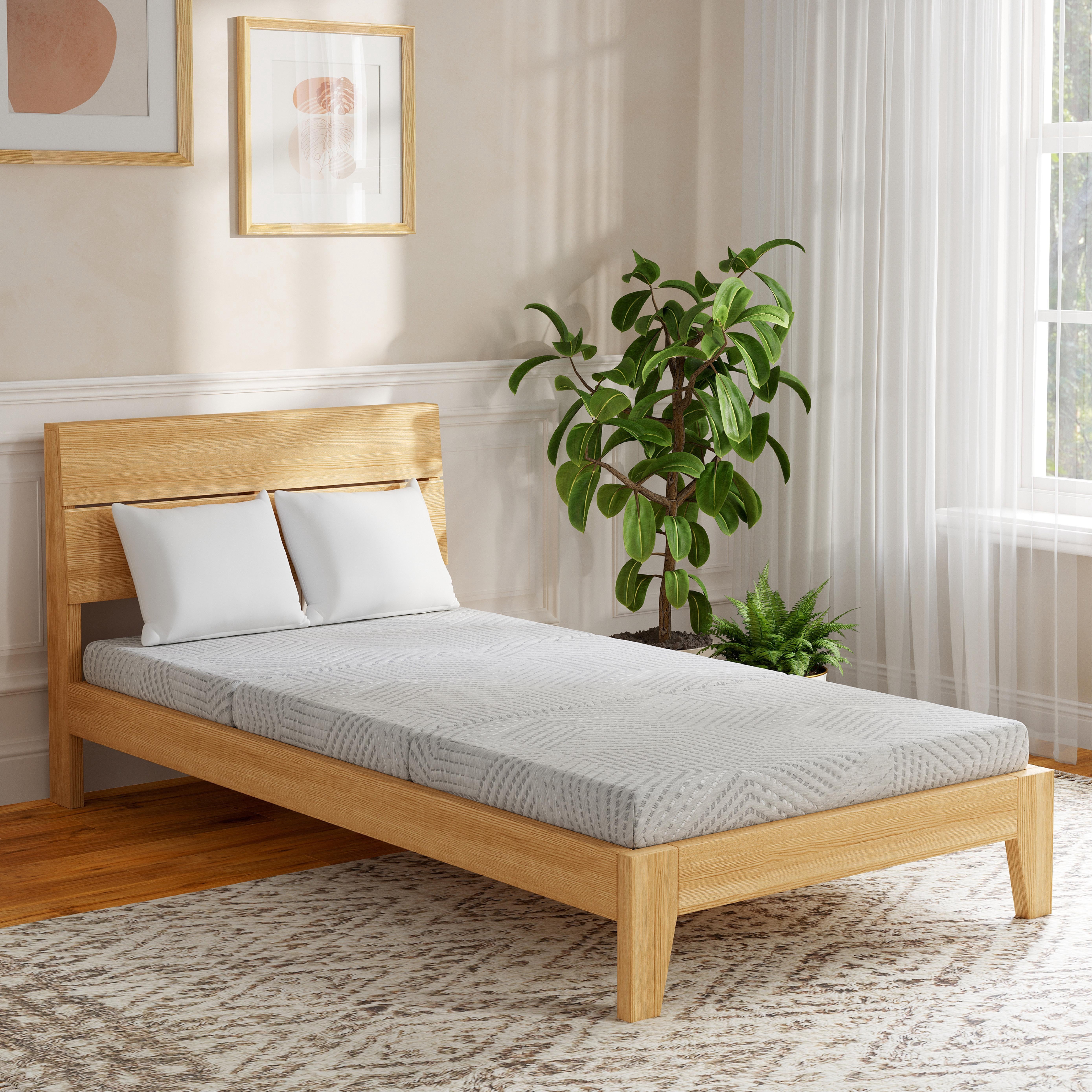 EGOHOME 4" Tri-folding Memory Foam Mattress, Single