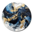 thumbnail image 4 of Designart "Strokes in Dark Blue and Gold XII" Fractals Oversized Wall Clock, 4 of 5