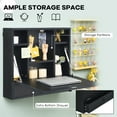thumbnail image 6 of Topbuy Wall Mount Floating Desk Foldable Space Saving Laptop Workstation with Storage Drawer and Shelves Black, 6 of 8