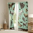 thumbnail image 3 of Erosebridal Farm Animal Curtains & Drapes Black Green Blackout Curtains, Horse Highland Cattle Curtains Rooster Sheep Goat Black Out Curtains Duck Pig Honey Bee Window Drapes Sketch Style Room Decor, 3 of 5