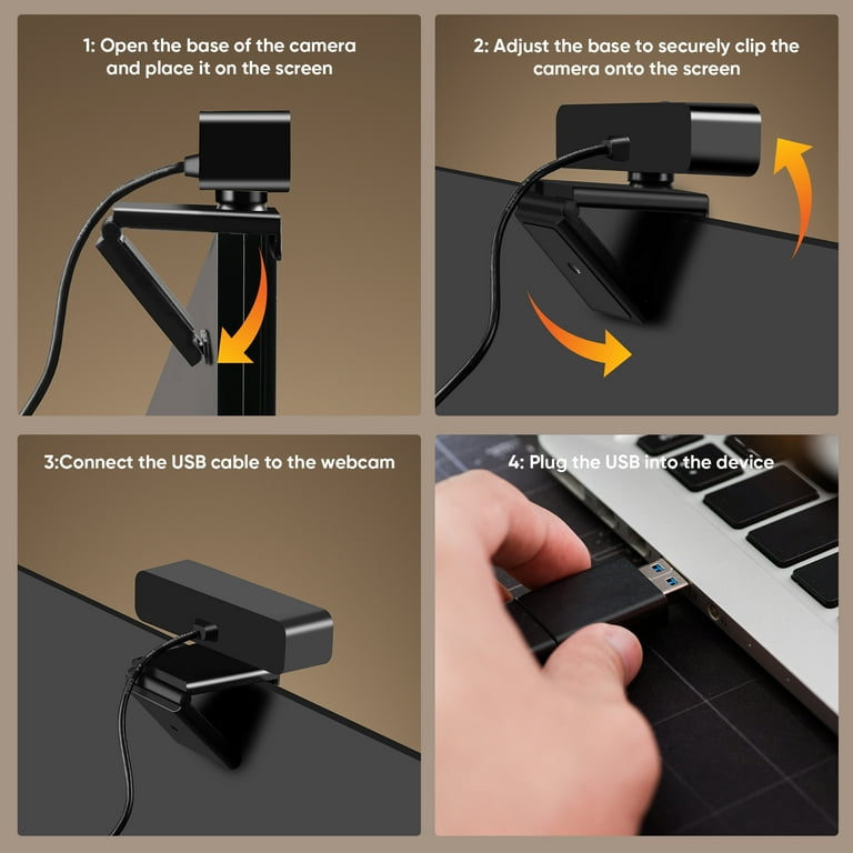 1080p HD Webcam with Microphone, USB Webcam for Desktop and Laptop