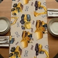 thumbnail image 5 of Table Runners 120 Inches Long Dress Scarves, Construction Truck Farmhouse Coffee/Dining/Kitchen Table Runner for Living Room, Cartoon Grips and Bulldozers Beige 13x120 Inch, 5 of 9